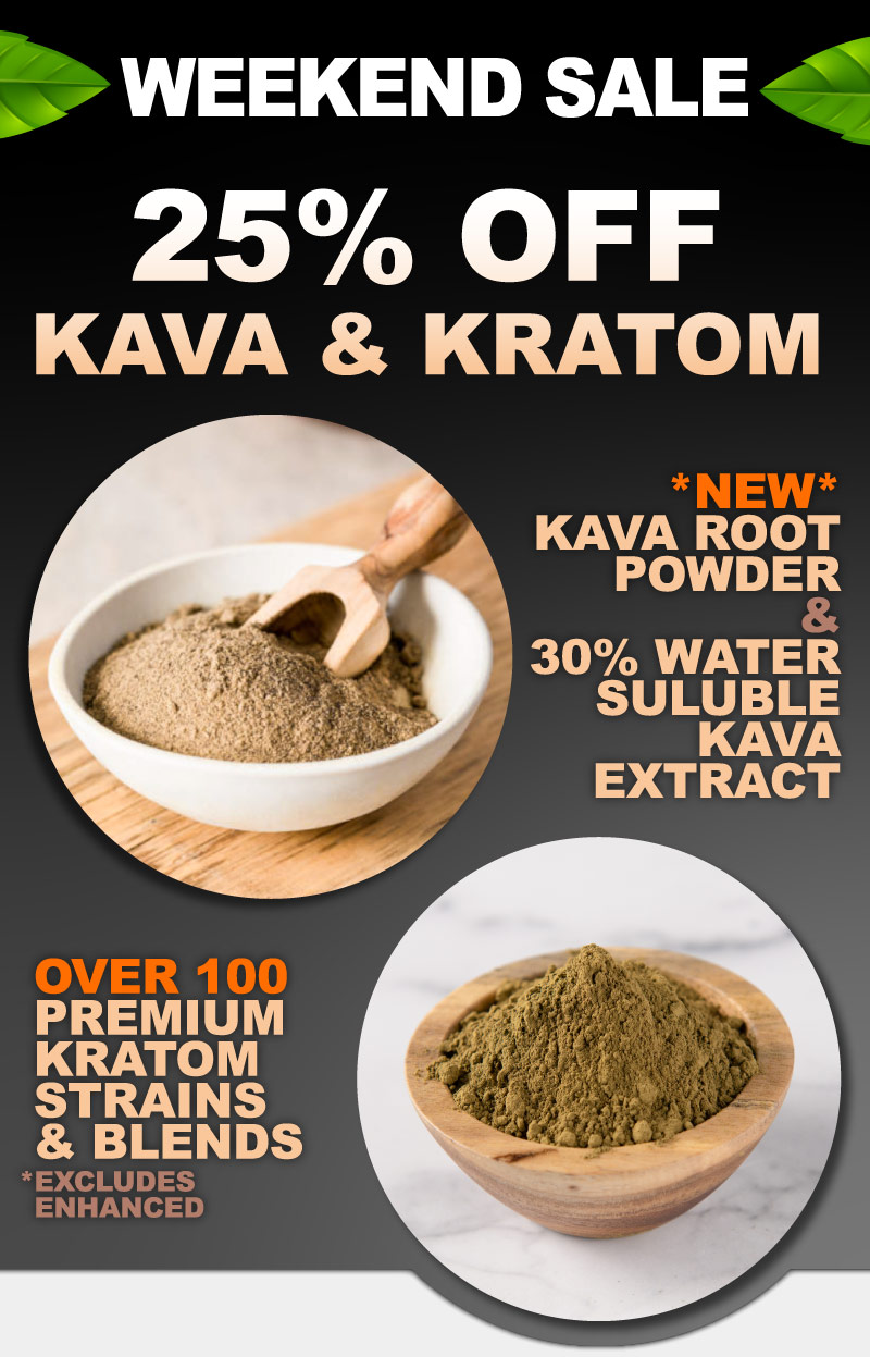 Sale. 20% - 45% off select Kratom strains.