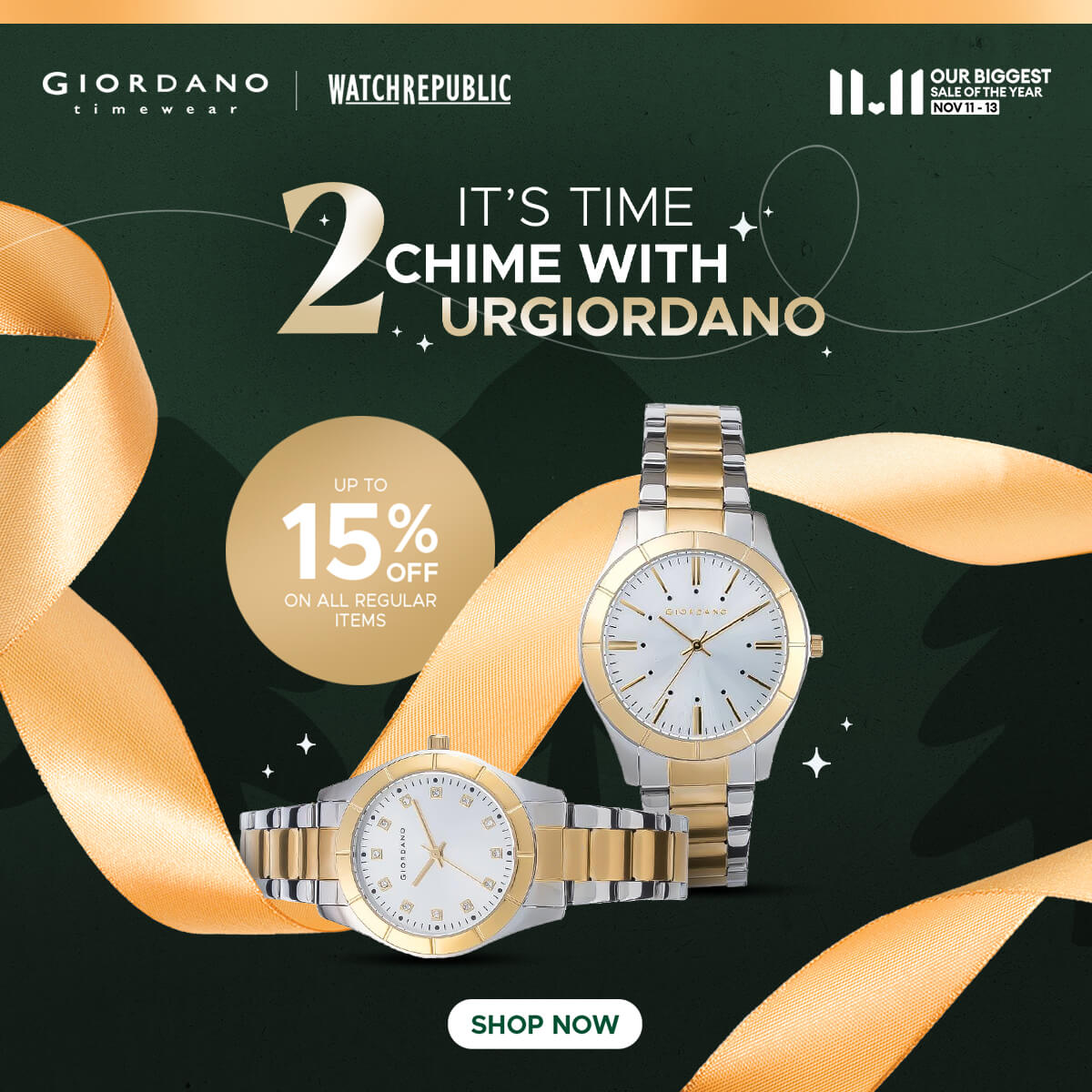 Get up to 15 percent off on Giordano