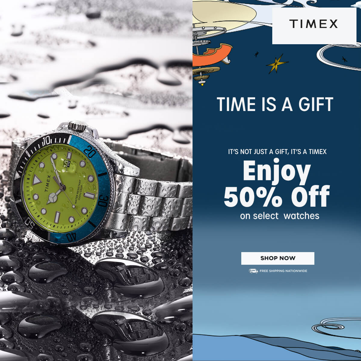 Get up to 50% Off on select Timex Watches